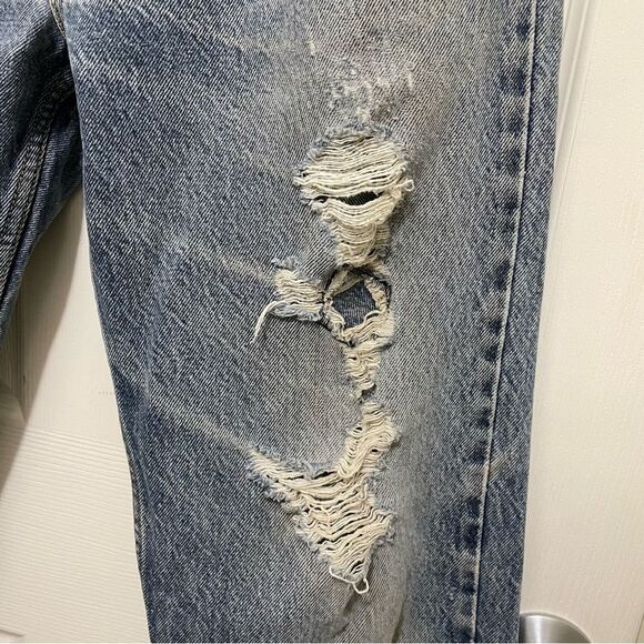 Vintage Levi’s 505 Men’s Blue Jeans 34x34 Y2K Thrashed Distressed Grunge Rocker - Picture 4 of 13